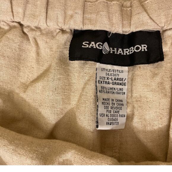 Sag Harbor Womens Size XL Linen Rayon Wide Leg Pants Casual - Picture 2 of 7